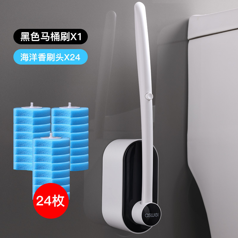 使い捨てトイレブラシ交換可能なブラシヘッド家庭用トイレアーティファクトバスルーム特別な使い捨てスポンジクリーニングブラシ|undefined