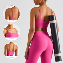 Lycra Lycra series anti-sagging U-neck yoga vest 2023 new high-elastic beautiful back sling sports bra for women