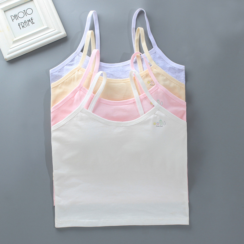 Girls' Bra Development Period Small Vest Long Intimates Cotton 10 Slings 14 Years Old Tube Top Kidsren Students Middle and Older Kidsren Girls' Bra Development Period Small Vest Long Intimates Cotton 10 Slings 14 Years Old Tube Top Kidsren Students Middle and Older Kidsren