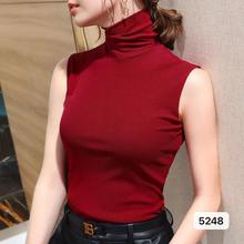 品牌2025春季都市风气质包芯纱半高领修身型女式打底衫厂家直销