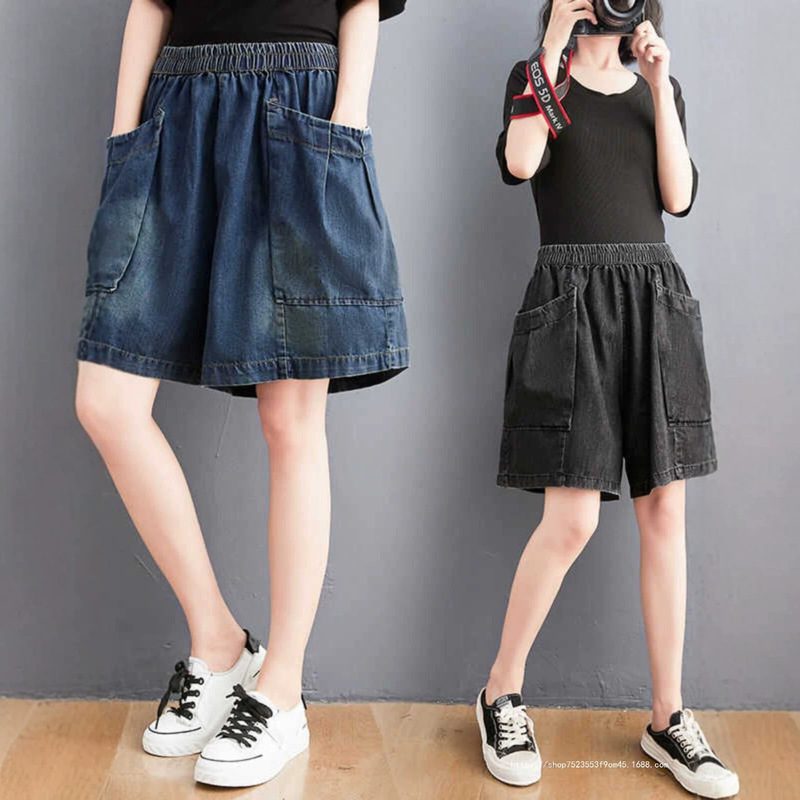 High-Waisted Denim Shorts for Women 2026 Summer Loose Retro Large Pocket Casual Wide-Leg Shorts Plus Size Slimming High-Waisted Denim Shorts for Women 2026 Summer Loose Retro Large Pocket Casual Wide-Leg Shorts Plus Size Slimming