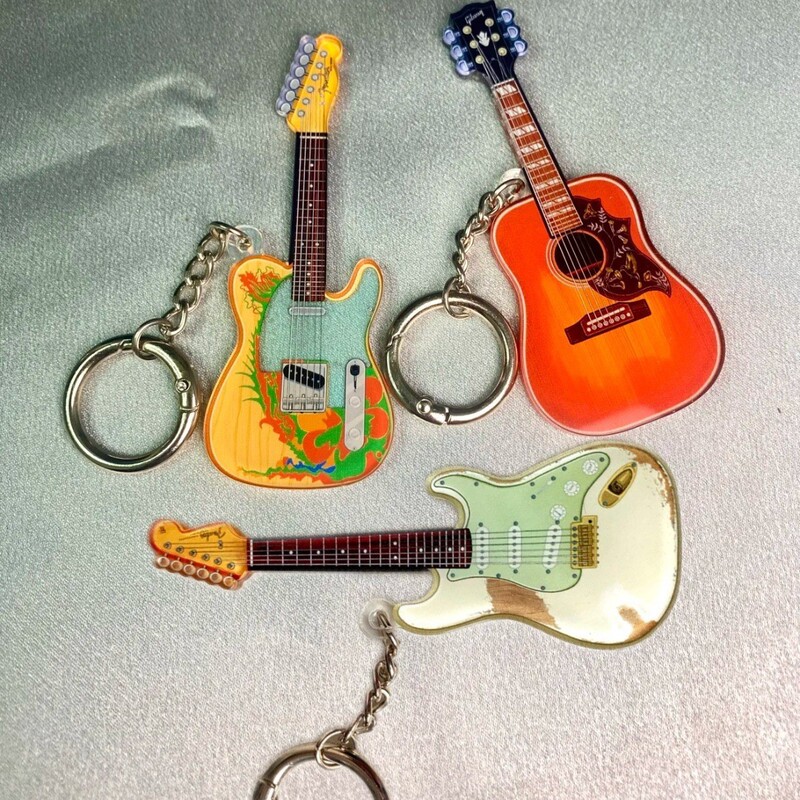 Acrylic Musical Instrument Keychain Keychain Guitar Violin Band Gift Pendant Music Pendant Wholesale