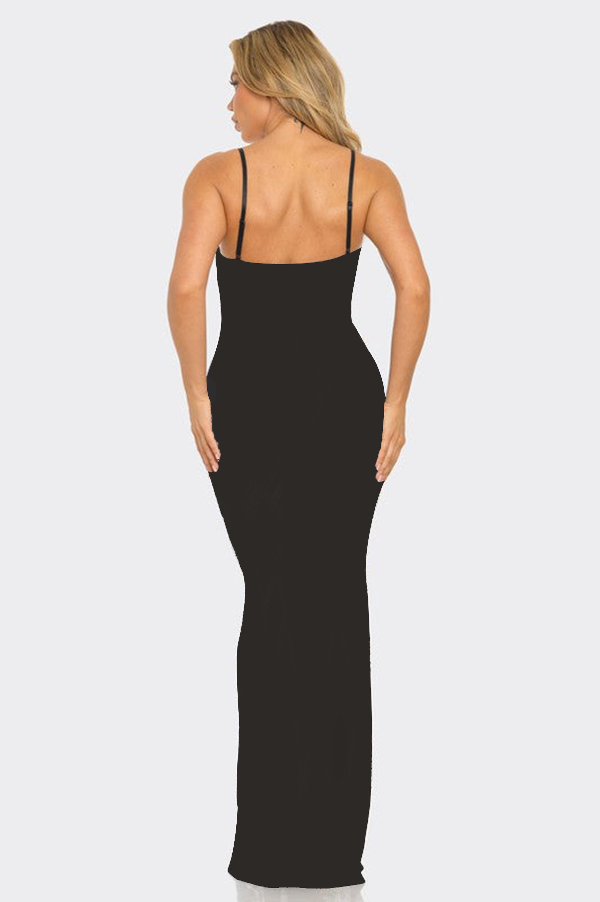 Elegant lång damklänning med elastisk midja för fest och kväll_voghion.com