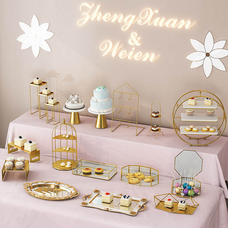 Postre decoración de la mesa soporte de exhibición plato de postre comida fría té descanso mesa estante de la torta té de la tarde merienda stand bandeja pastel image 30
