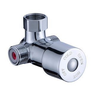 Copper Thermostatic Valve Hot and Cold Water Mixing Valve Sensor Faucet Accessories Anti-Crossing Water Mixing Valve 1/2 Inch Interface Cross-Border