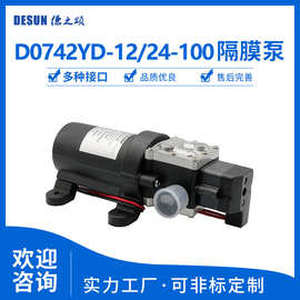D0742YD直流电动隔膜泵120w隔膜泵9L/MIN流量1.5m吸程增加自吸泵