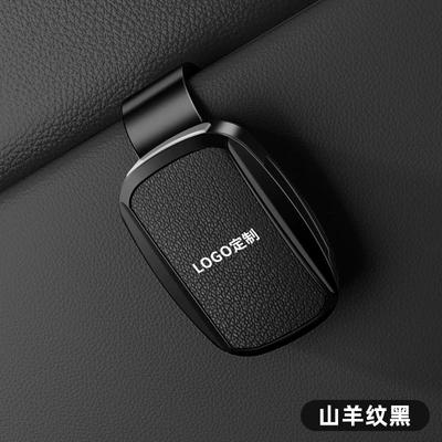 Style, Card and Ticket Holder, Car Glasses Clip/Bill Clip - lincoln-glasses-clip-y002-leather-style-goat-pattern-black