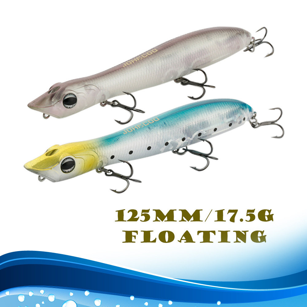 Luya cebo transfronterizo 125mm17.5g onda escalada cebo flotante cebo duro Popper cabeza de serpiente flotante Luya cebo