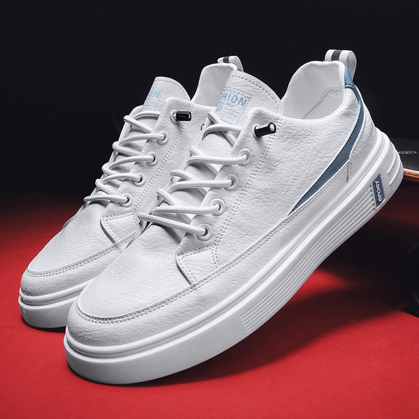 men's trend demi-season universal white sneakers for students
