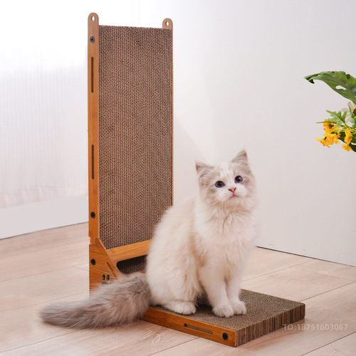 New cat scratching board, corrugated paper, wear-resistant L-shaped vertical fur ball, cat climbing frame, claw-grinding artifact, non-shedding cat toy