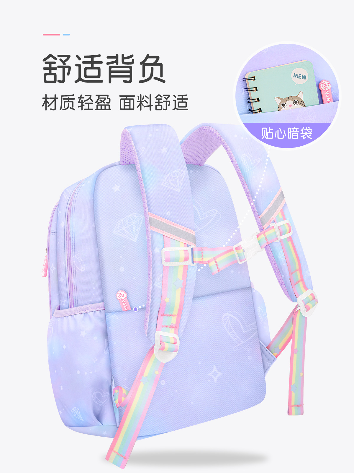 Refrigerador porta abierta mochila escolar niñas de primer grado impermeable crestas estudiantes de primaria Kulomi tres a seis niñas reducir la carga