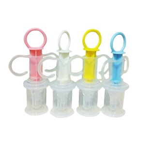 Factory direct supply silicone tape handle double hole medicine feeder baby nipple type medicine feeder children dropper medicine feeding