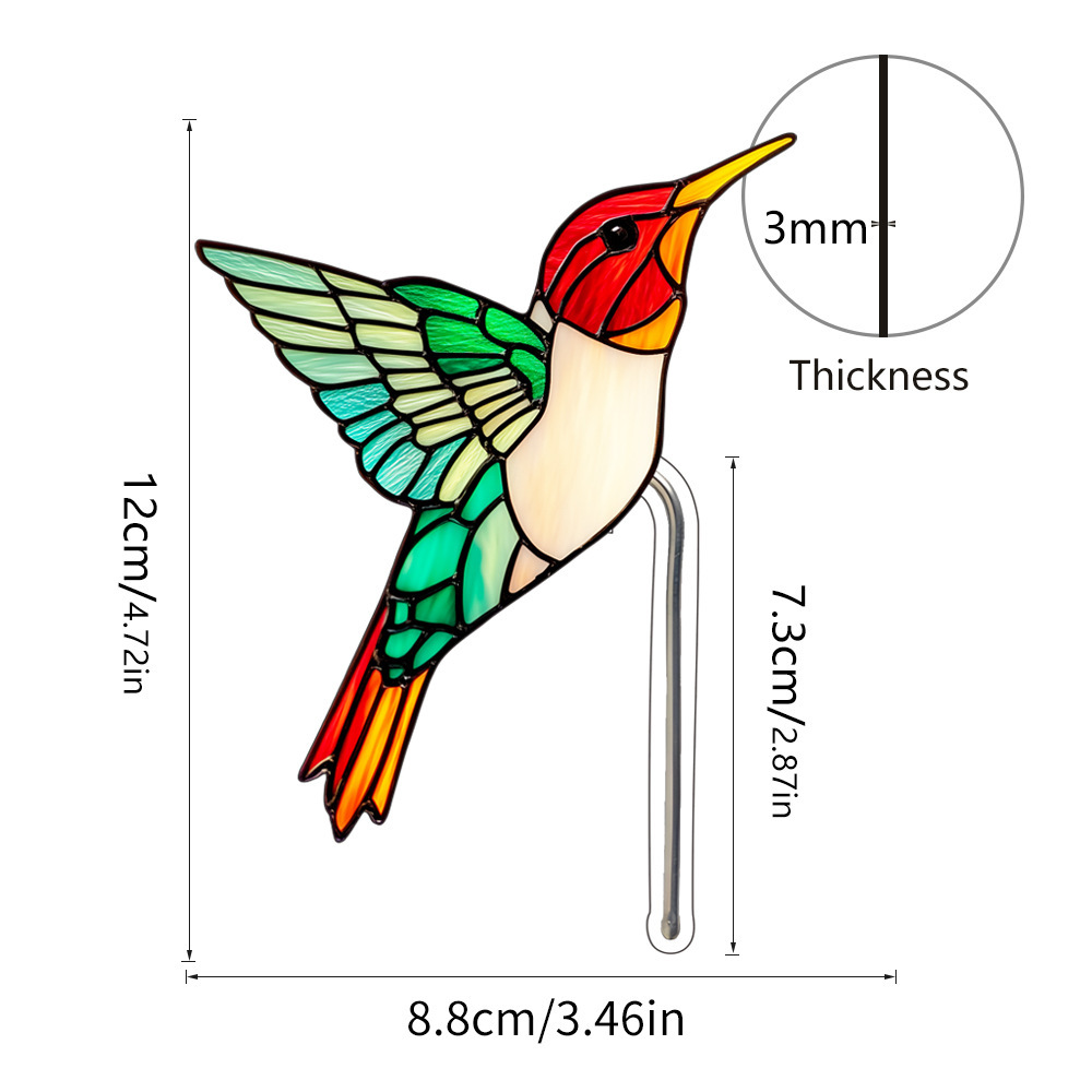 Acrílico en maceta pájaros caracol inserto decoración de maceta vidrio tintado inserción de suelo