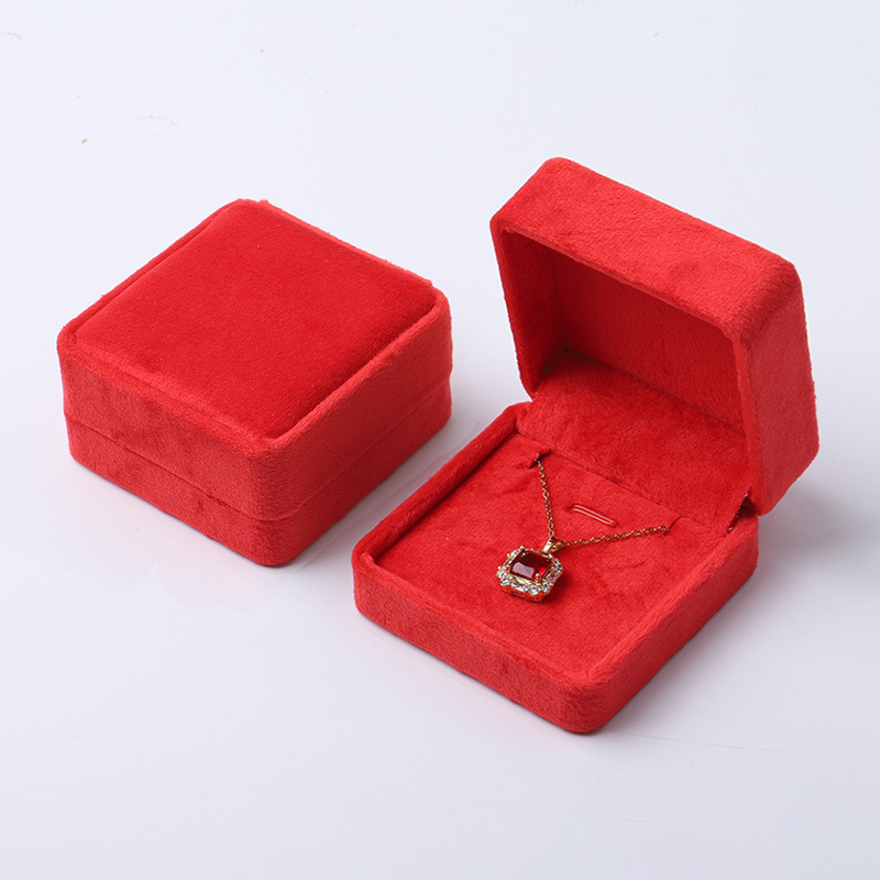 Caja de joyería de terciopelo de alta gama, caja de embalaje de terciopelo para anillos, pulseras, pendientes, cadenas largas, caja de regalo para joyería
