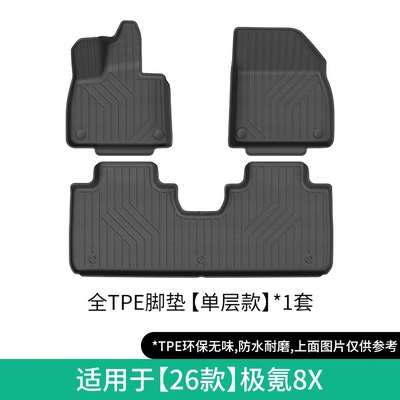 Suitable for 26 Models of Zeekr 8X Car Floor Mats, Tpe Floor Mats, Special Car-Specific Waterproof, Anti-Slip, Eco-Friendly Trunk Mats (Modelə uyğun ayaqaltı) - 26-models-of-jikrypton-8x-single-layer-floor-mats-w260002323