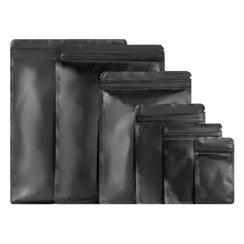 Bolsas autosellables negras esmeriladas, bolsas selladas antioxidantes, bolsas de embalaje para pequeñas joyas, pendientes, figuras, bolsas sorpresa, bolsas vacías.