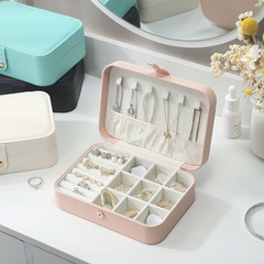 Cross-border portable jewelry box flip simple earrings earings rings storage Amazon cosmetics accessories storage box