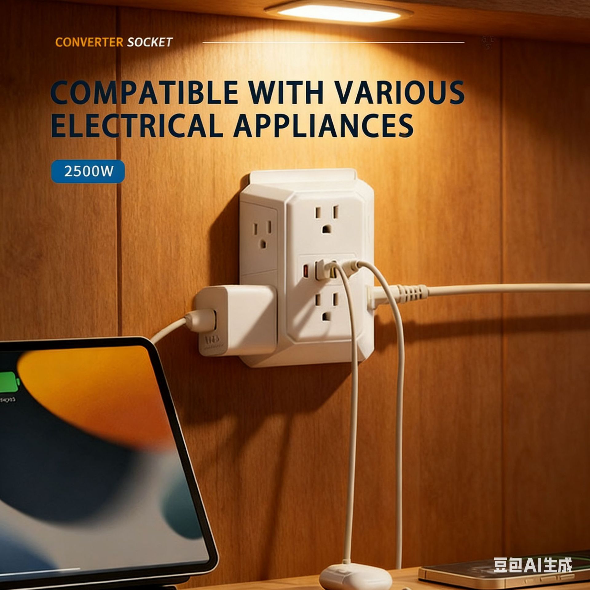 Paso en venta caliente de Amazon estilo americano 4 cara estándar estadounidense un rodado seis pared extensor USB enchufe tablero de conexión TYPEC