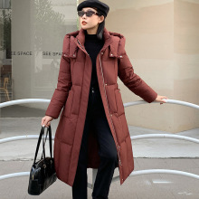 品牌高档百搭羽绒服女长款2025新款时尚加厚极寒白鸭绒女士外套潮