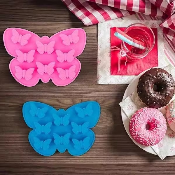Butterfly Ice Block Mould Household Homemade Drink Edible Press Frozen Ice Block Cartoon Butterfly Shape Soft Silicone Model_voghion.com