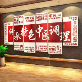 网红中医阁养生馆装饰挂画文化形象墙面背景美容院氛围布置感