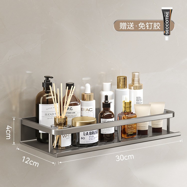 Estante de almacenamiento de baño lavabo sin perforar baño de lujo ligero montado en la pared inodoro estante de almacenamiento de pared