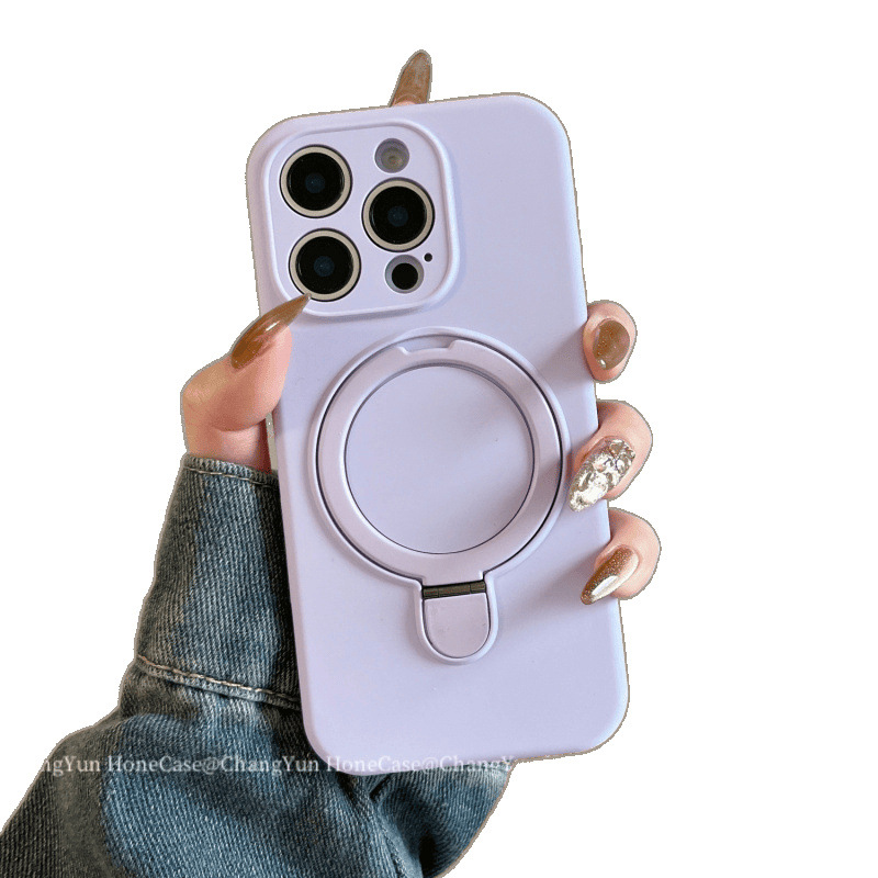 TechGlobe TechGlobe Magnetic Stand Compatible With 16 Liquid Silicone Phone Case IPhone 15 Pro Shockproof 14 Dirt-resistant 13 Simple_voghion.com