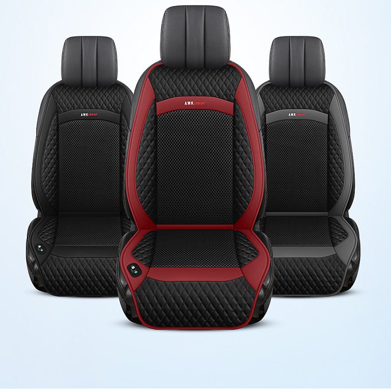 Car seat cushion cover leather ice silk car seat cushion hair dryer seat cushion air conditioning massage ventilation seat cover Amazon International Station