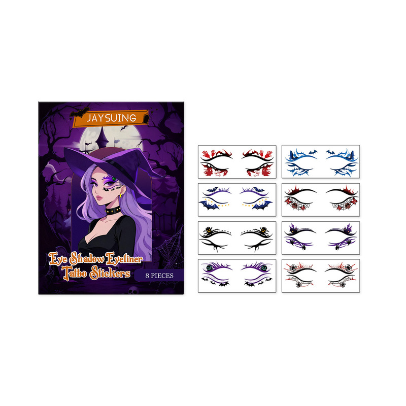 Jaysuing Halloween Eye Tattoo Sticker Eye Makeup Face Decoration Holiday Party Temporary Tattoo Sticker Jaysuing Halloween Eye Tattoo Sticker Eye Makeup Face Decoration Holiday Party Temporary Tattoo Sticker