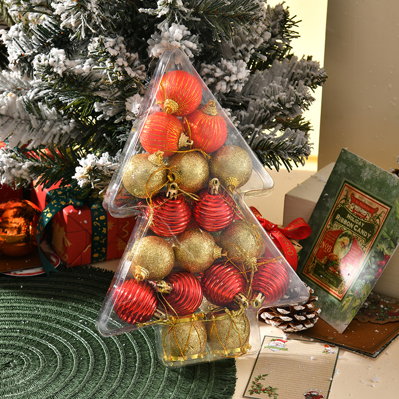 Amazon transfronterizo 4cm Navidad Bolas de Navidad Decoración Bolas de regalo Fabricantes al por mayor Navidad Cumpleaños Escena de tela
