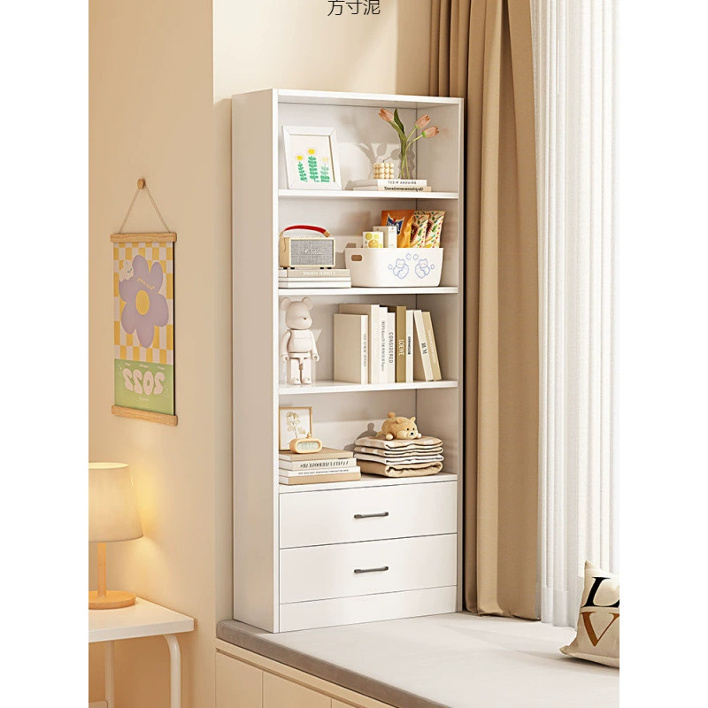 Книжная полка из цельного дерева, напольная стойка для хранения, детский книжный шкаф, домашняя гостиная, эркер, шкаф для хранения, шкаф для хранения игрушек, заводской шкаф