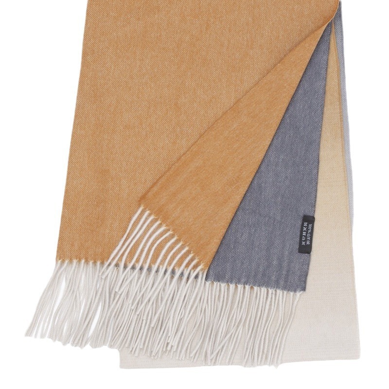 Mongolia Interior nuevo estilo 35 ancho bufanda de cachemira pura otoño e invierno engrosada hombres y mujeres de manga larga degradada europea y americana