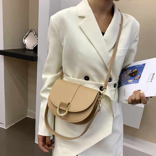 Versatile ins small bag  new bag women's bag crossbody bag texture retro single shoulder armpit saddle bag