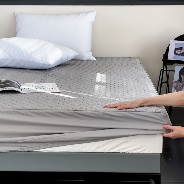 Class a Anxin Silk All-Cotton Quilted Fitted Sheet Single Piece Simple Mattress Protector for Simmons Full Coverage Non-Slip Washable