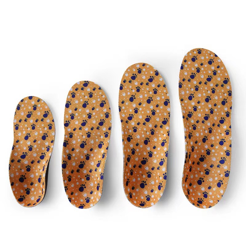 Plantilla de corrección para niños PU pie plano masaje ortopédico soporte de arco anti-colapso plantilla cómoda almohadilla completa