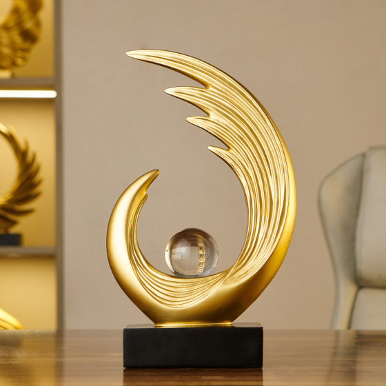 Light Luxury Advanced Sense Golden Wings Desktop Ornaments Office Wine Cabinet Home Decoration Housewarming New Home Opening Gift