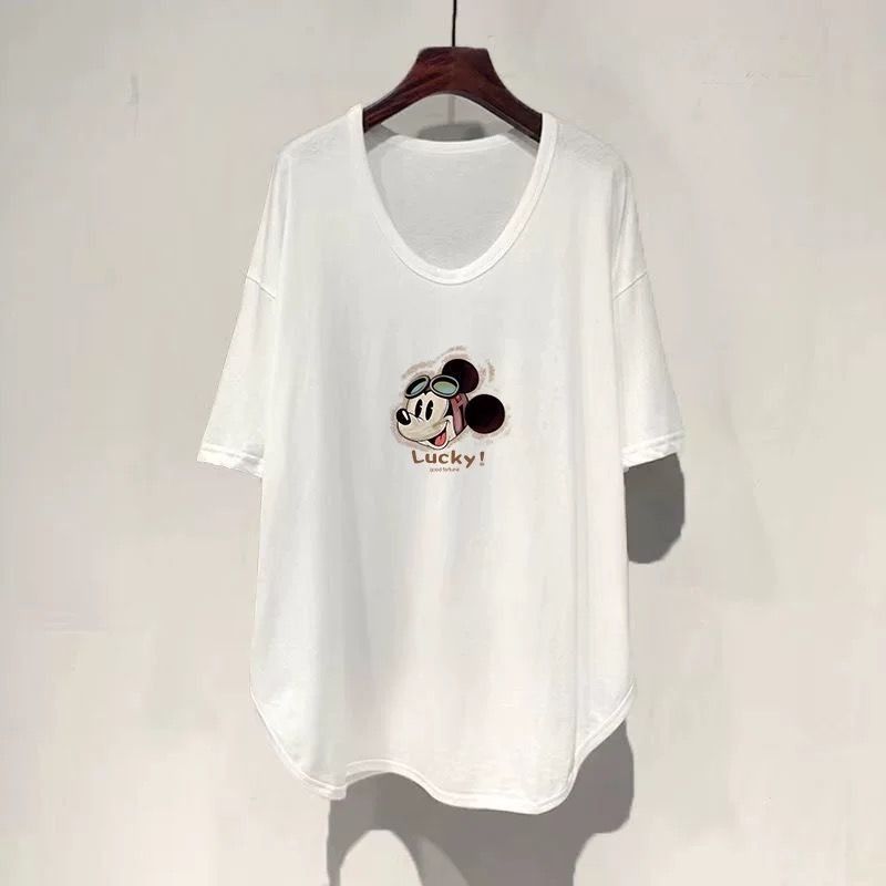 ファットmm 150kg ゆったり大きいサイズ ミドル丈 UVカラー 半袖 Tシャツ レディース 夏新作 韓国版 痩身お腹カバートップ|undefined