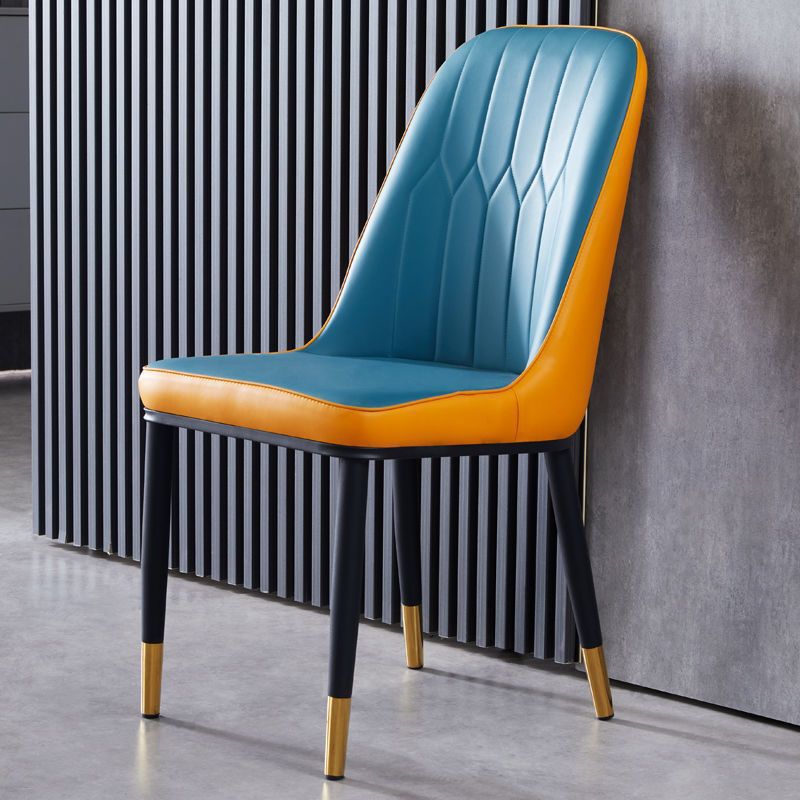 다크 블루 오렌지 강화 긁힘 방지 가죽 + 골드 다리