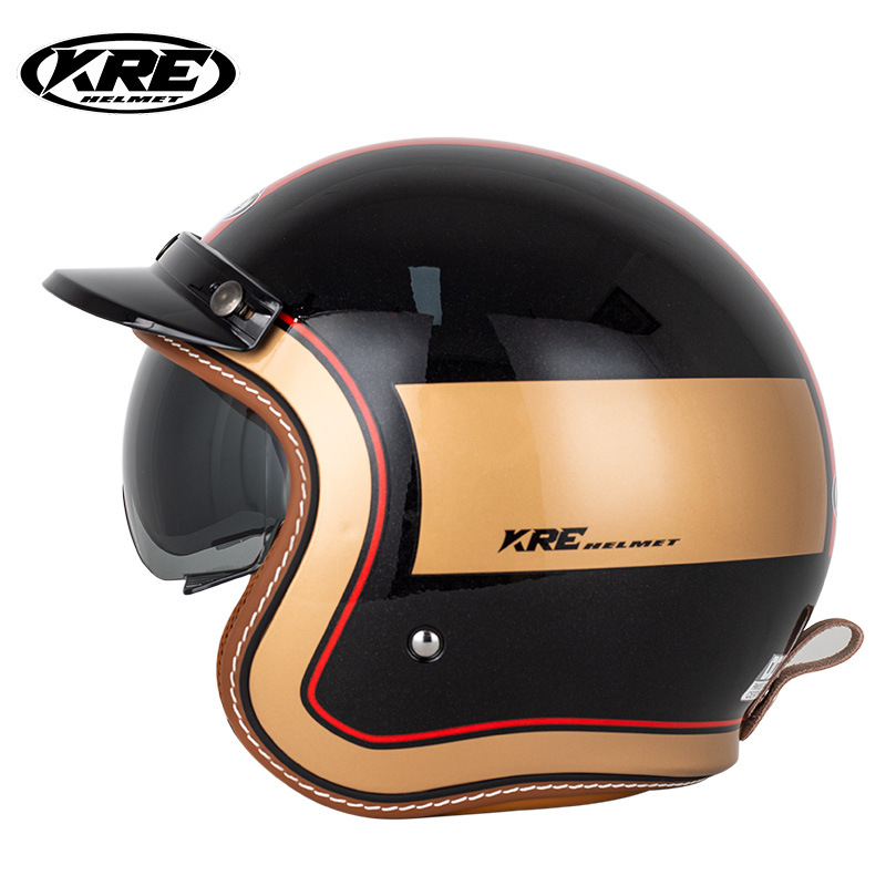 Motosiklet kaskı (dəbilqə) – Biaozhun Women Summer Helmet - black-gold-phantom-s