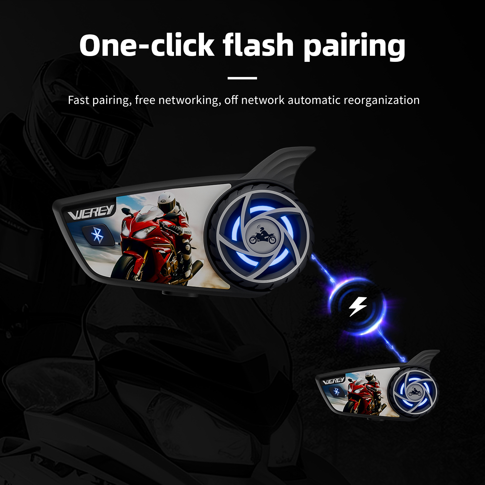 Cross-border motorcycle helmet intercom headset mesh free networking 8 crowd helmet intercom S8Pro