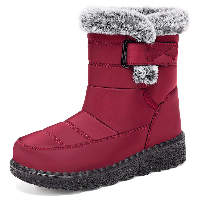 Zapatos de algodón de invierno para mujeres botas de espeso procesamiento personalizado botas de nieve de poliuretano de tamaño grande transfronterizo botas de barril alto