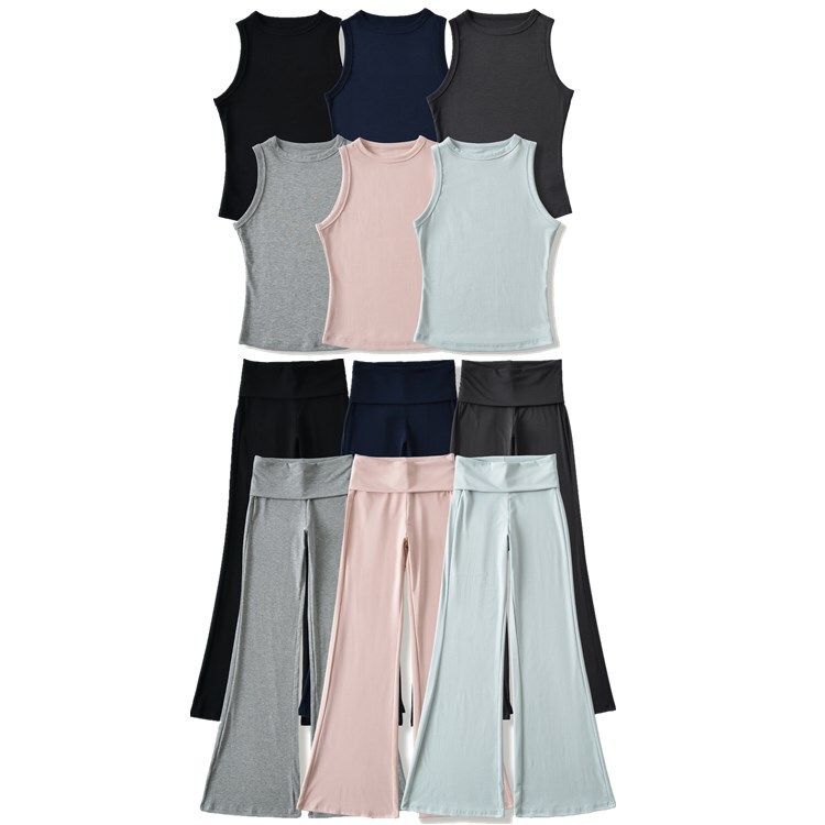 2026 Lyocell Tencel Sleeveless Top Vest for Women, Summer Thin Sports Casual Yoga Pants Set 2026 Lyocell Tencel Sleeveless Top Vest for Women, Summer Thin Sports Casual Yoga Pants Set
