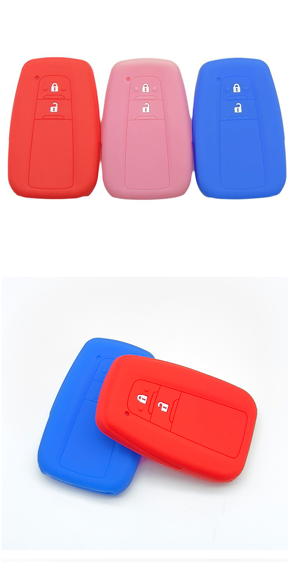 Suitable for Toyota Camry Rav4 Corolla Levin Wildlander Two-Button Key Soft Silicone Protective Cover