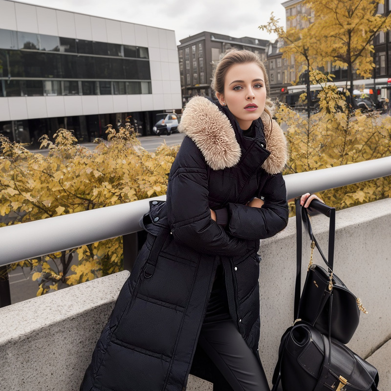 Women's Clothing jacket women's winter new cotton padded mid length over the knee Korean version loose thick padded jacket jacket tide_voghion.com
