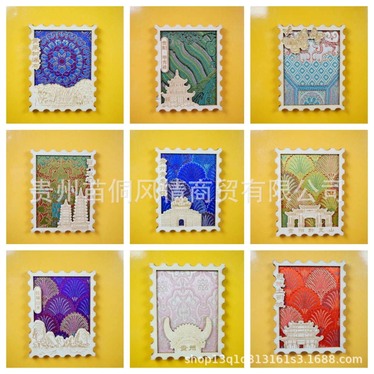 批发手工木质旅游地标冰箱贴磁贴摆件画框家居饰品磁贴创意小礼品