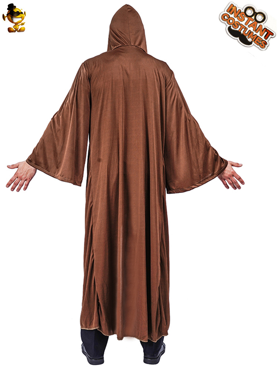 Adulto marrón con capucha capa demonio capa Halloween Cosplay traje de la etapa del funcionamiento del traje de la mascarada