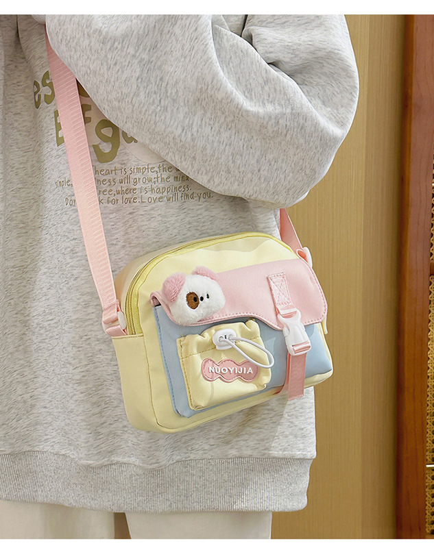 日本のかわいい小さなバッグ女の子クロスボディ小学生ショルダーバッグ甘い学生キャンディーカラー携帯電話大学生|undefined