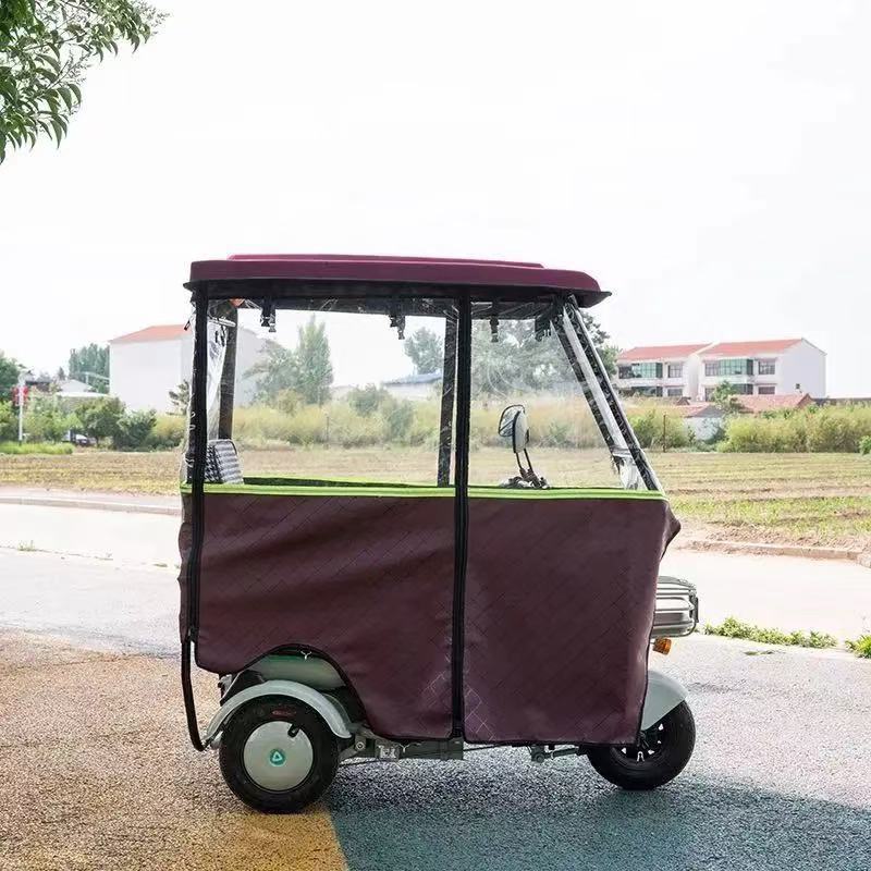 新款不皮小巴士车棚加厚双层保暖雨帘雨布简易三轮车棚雨棚厂货源|undefined