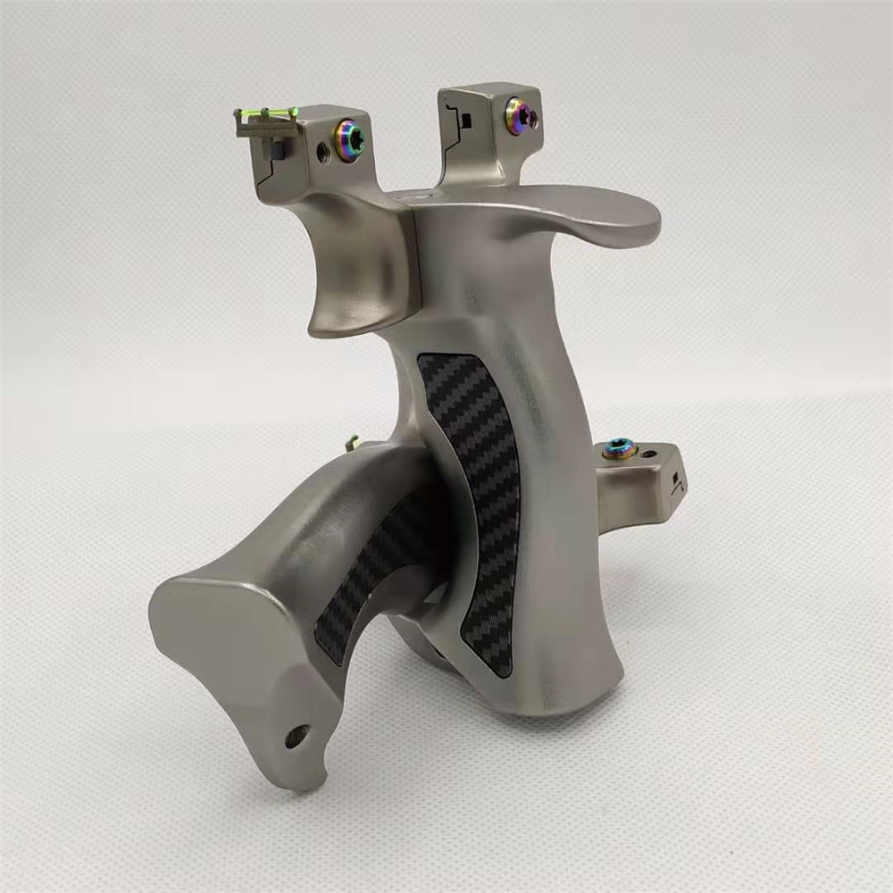 钛合金可调弓门盖世英雄飞虎弹弓 新款TC21数控圆头飞虎竞技弹弓