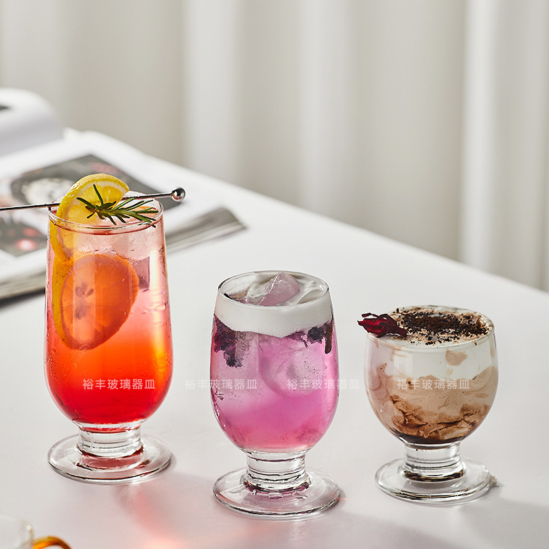 Libby short-legged glass hotel Western restaurant bar sweet fruit wine glass dessert milkshake coffee cold drink water Cup